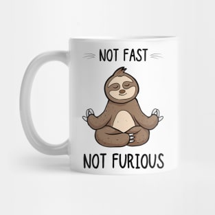 Not Fast Not Furious Tshirt, Funny Shirt, Sloth Yoga Shirt Mug